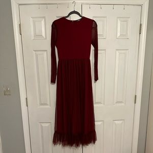 Shein burgundy maxi dress